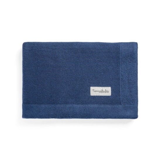 Nannafrufrù - Coperta 100x80cm - 50% Bamboo e 50% Cotone - Colore: Denim