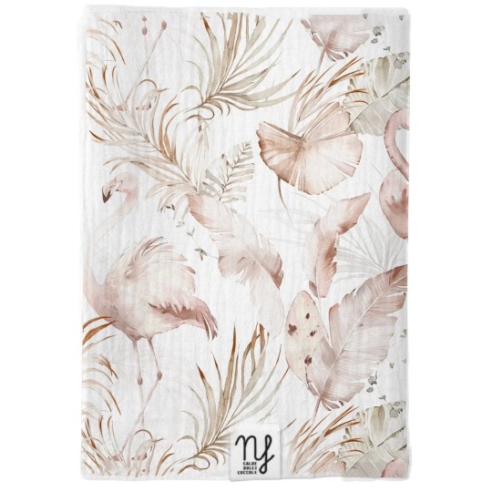 Nannafrufrù - Mussola 90x65cm - 100% Bamboo - Colore Nannafrufrù: Flamingo