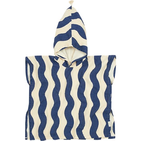 Nobodinoz - Poncho da Bagno Portofino - Cotone Bio - Taglia: 6-9 anni, Colori Nobodinoz: Blue