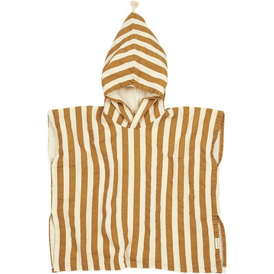 Nobodinoz - Poncho da Bagno Portofino - Cotone Bio - Taglia: 1-3 anni, Colori Nobodinoz: Honey Stripes