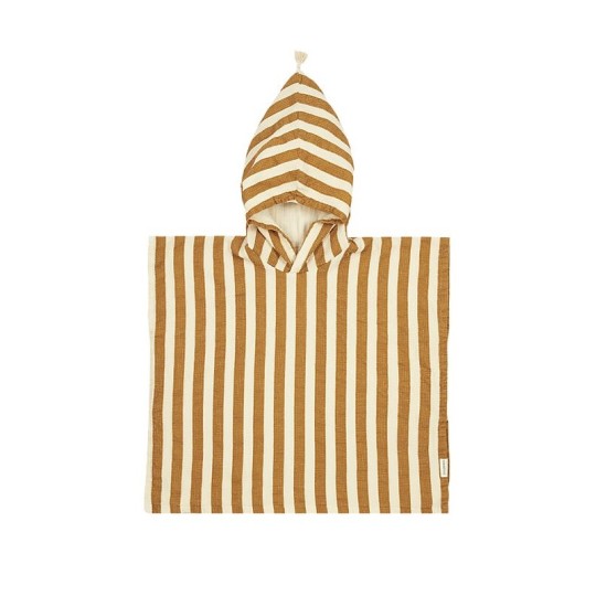 Nobodinoz - Poncho da Bagno Portofino - Cotone Bio - Taglia: 3-6 anni, Colori Nobodinoz: Honey Stripes