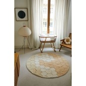 Lorena Canals - Tappeto tondo lavabile Honey Comb - Collezione Planet Bee - 140cm - 100% Cotone