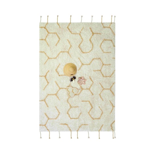 Lorena Canals - Tappeto Gioco - Pollination - 100% Cotone - Collezione Planet Bee - 90 x 130 cm - Versioni Lorena Canals: Pollination