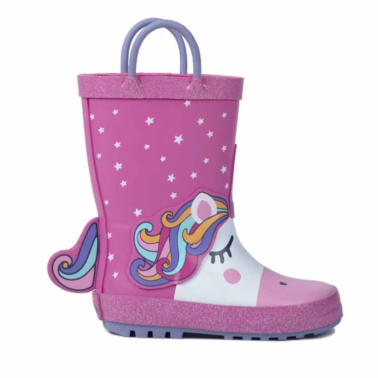 Mr.Tiggle - Stivale da pioggia Unicorno Stellato Rosa - Taglia Scarpe: 22