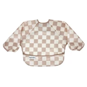 Tiny Twinkle - Bavaglino Grembiule impermeabile con maniche lunghe - 6-24mesi - Colore: Beige Checkers