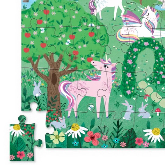 Crocodile Creek - Puzzle in latta da 50 pezzi - Floss & Rock: Rainbow Unicorn