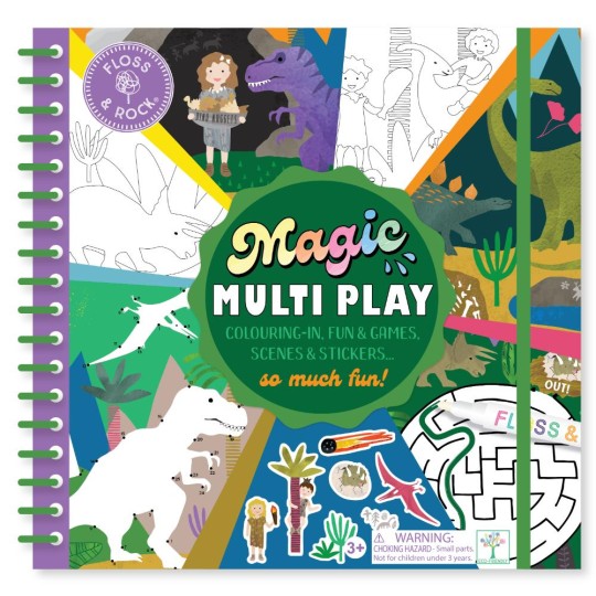 Floss & Rock - Magic Multiplay Libro da colorare con penna ad acqua - Floss & Rock: Dino