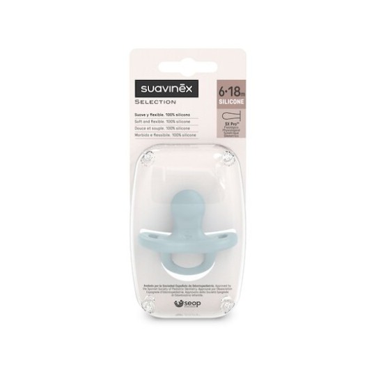 Suavinex - Ciuccio silicone 6-18 mesi - Essence - Colori Suavinex: Acqua