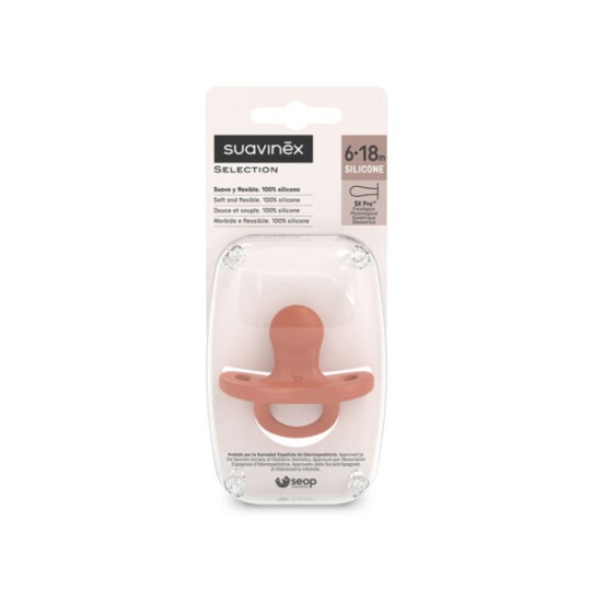 Suavinex - Ciuccio silicone 6-18 mesi - Essence - Colori Suavinex: Arancione