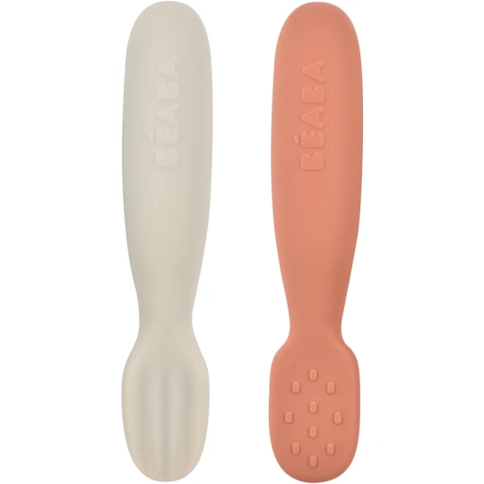 Beaba - Set di 2 posate educative in silicone