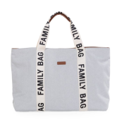 Childhome - Family Bag Borsa Weekend - 55x18x40 cm - Colori Childhome: Tela Bianca