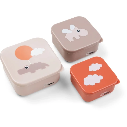 Done By Deer - Set di 3 contenitori per alimenti - Happy Clouds - Colore: Cipria