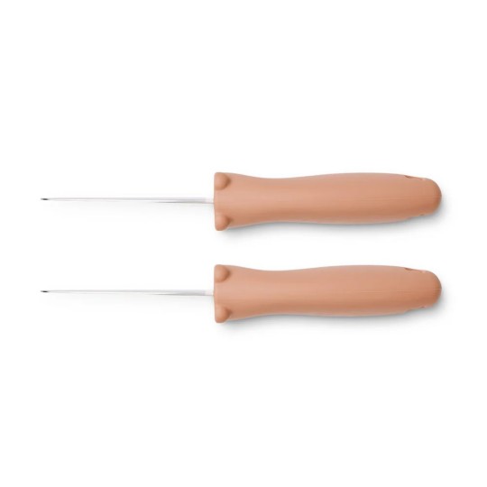 Liewood - Set di coltelli in acciaio Perry - impugnatura in silicone - Colore Liewood: Tuscany Rose