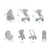 Maxi Cosi - Passeggino Trio Fame con ovetto Pebble 360 Pro² e base rotante - Ovetto reclinabile