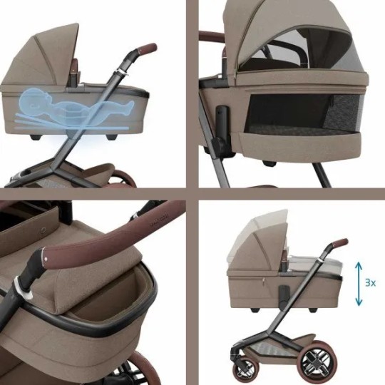 Maxi Cosi - Passeggino Trio Fame con ovetto Pebble 360 Pro² e base rotante - Ovetto reclinabile