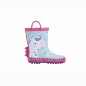 Mr.Tiggle - Stivale da pioggia Unicorno Azzurro - Taglia Scarpe: 30