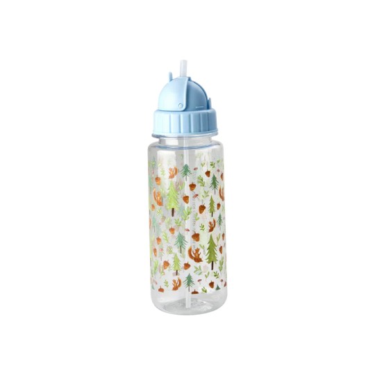 Rice - Borraccia in plastica con cannuccia - 450ml - Colore Rice: Blu