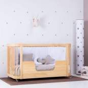 Alondra - Lettino evolutivo Crea DUE -  Lettino-Letto montessoriano-Scrivania - Colore: Naturale