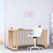 Alondra - Lettino evolutivo Crea DUE -  Lettino-Letto montessoriano-Scrivania - Colore: Bianco