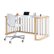 Alondra - Lettino evolutivo Crea DUE PLUS - Lettino-Letto montessoriano-Scrivania