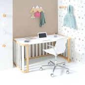 Alondra - Lettino evolutivo Crea DUE PLUS - Lettino-Letto montessoriano-Scrivania