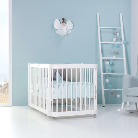 Alondra - Lettino evolutivo Crea DUE -  Lettino-Letto montessoriano-Scrivania - Colore: Bianco