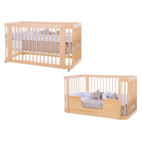 Alondra - Lettino evolutivo Crea DUE -  Lettino-Letto montessoriano-Scrivania - Colore: Naturale