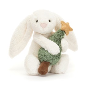 Jellycat - Peluche morbido Coniglio con albero di Natale