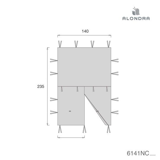 Alondra - Tenda tessile per lettino Indy 70x140cm