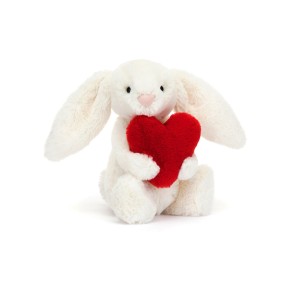 Jellycat- Peluche morbido Coniglio con cuore rosso