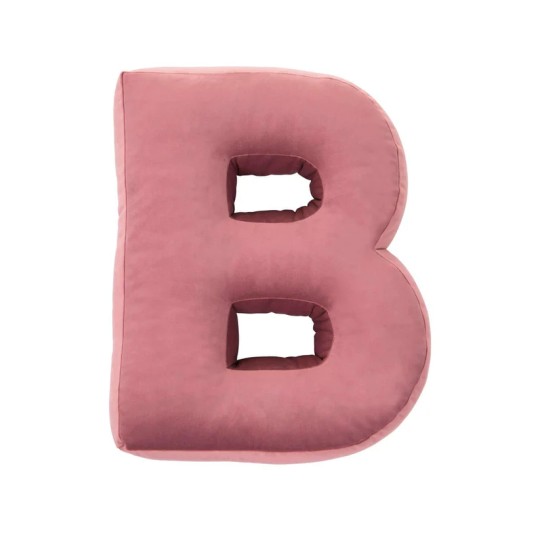 Betty's Home - Cuscino decorativo Alfabeto - Lettera B - Colore: Rosa Antico