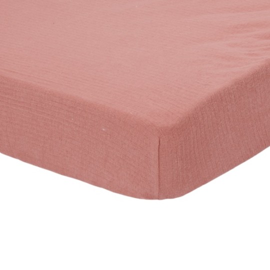 Little Dutch - Lenzuolo con angoli letto singolo - Coprimaterasso - 90 x 200 cm - Colori Little Dutch: Pure Pink Blush